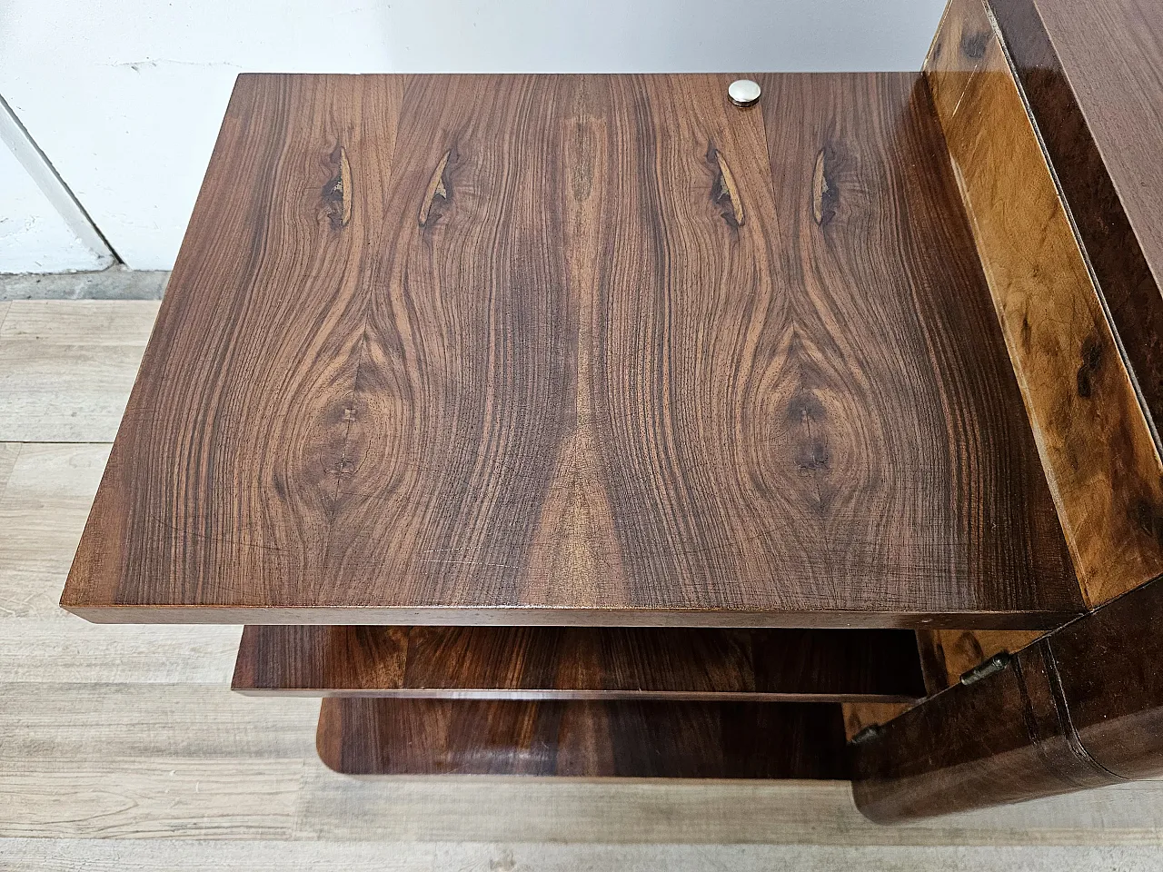 Art Deco dressing table in walnut and blond walnut 5