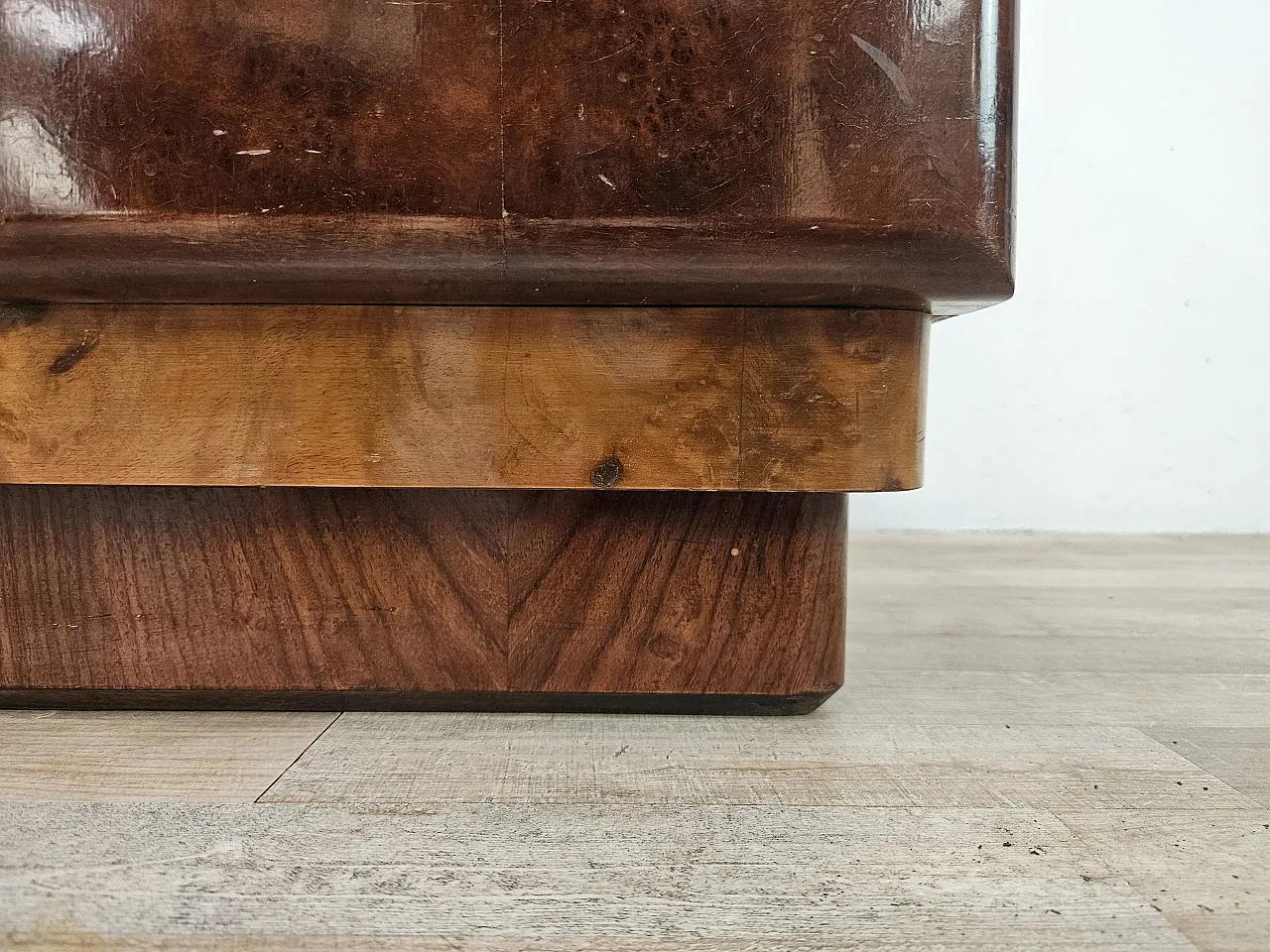 Art Deco dressing table in walnut and blond walnut 13