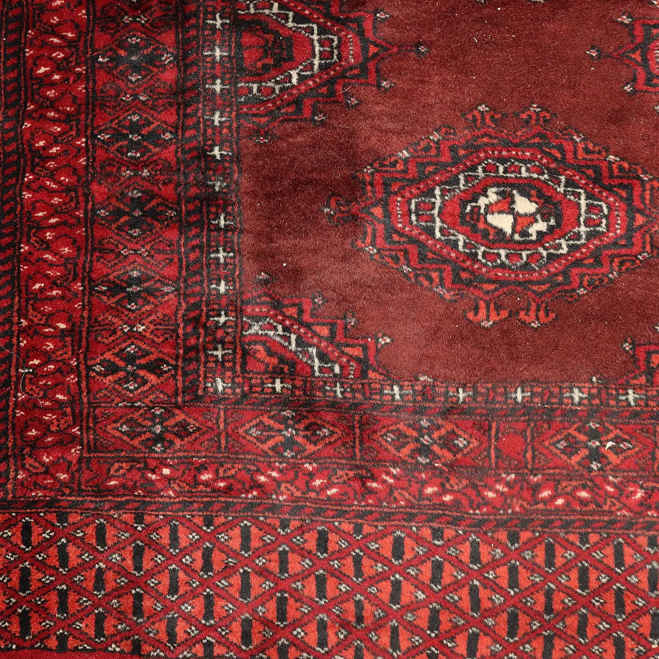 Bukhara rug in cotton and wool, 20th century 5
