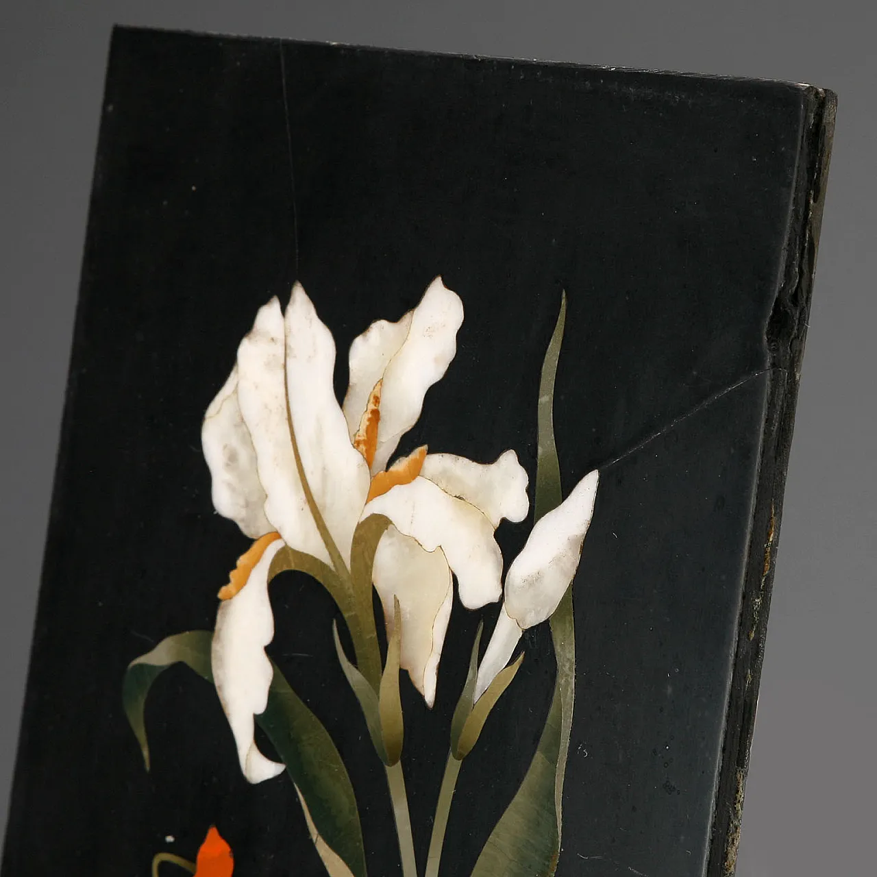 Semi-precious stone plaque with clerk inlay, 20th century 5