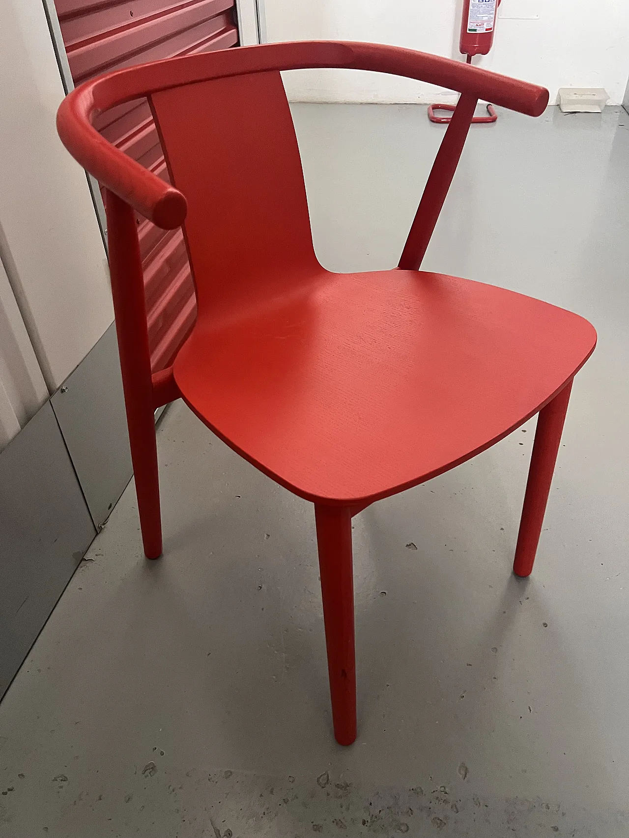 Set of 4 "Bac" Cappellini Chairs - Design Jasper Morrison in cherry colour 1