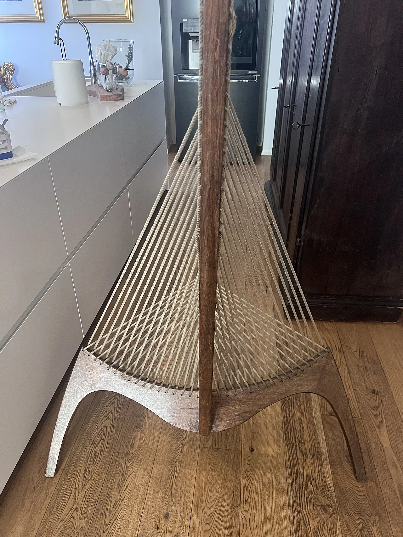 Harp or Arpa designer armchair by Jorgen H. in Brown, 1960s 9