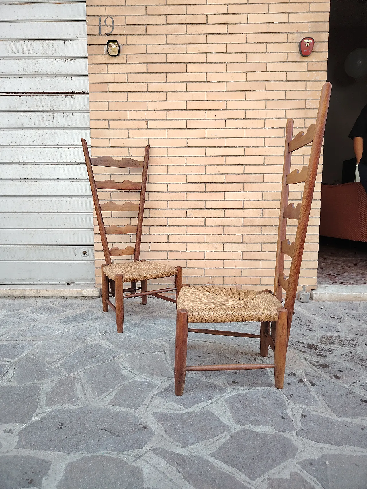 Pair of rare Gio Ponti fireplace chairs from the 1940s 1
