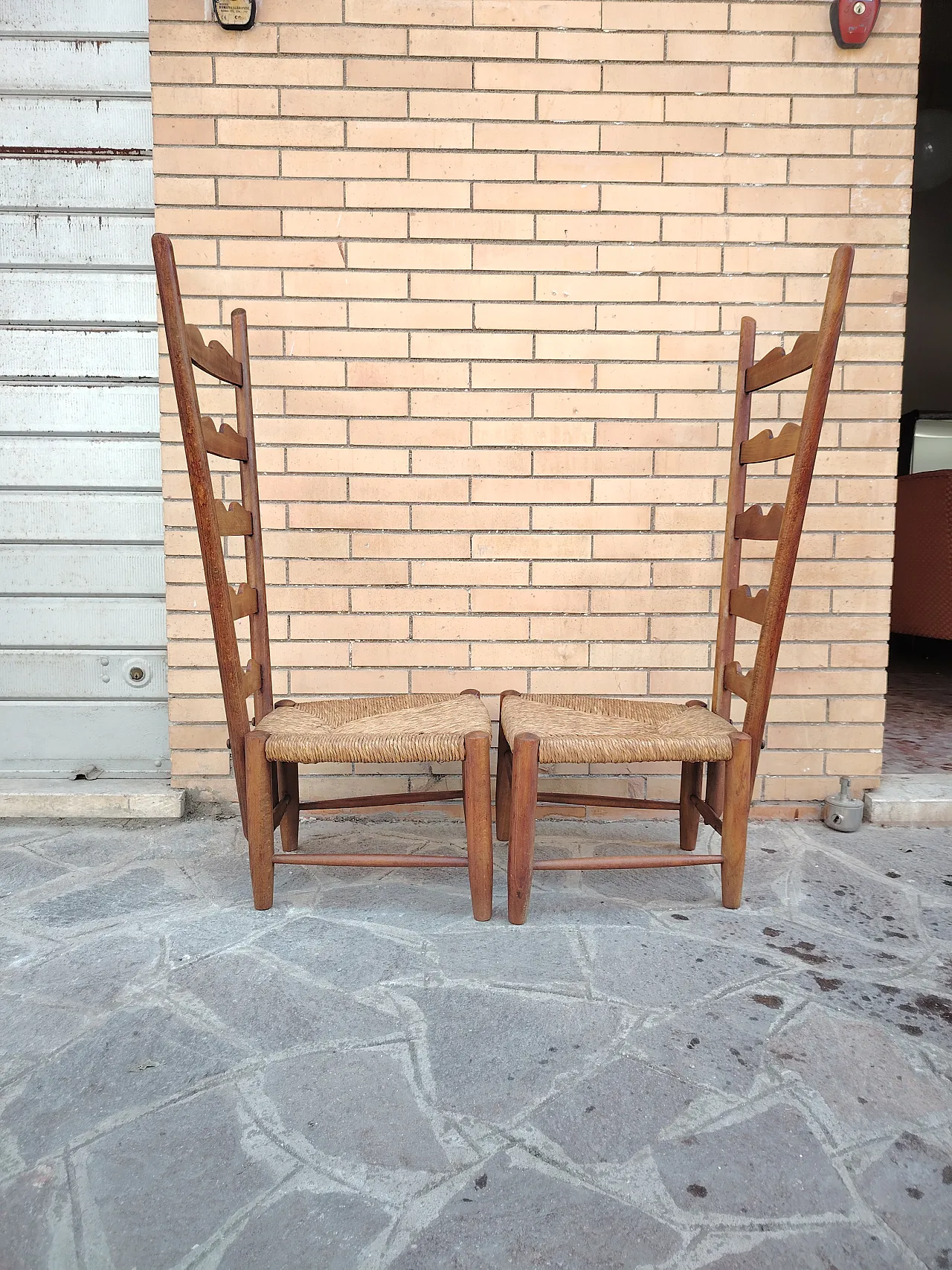Pair of rare Gio Ponti fireplace chairs from the 1940s 2