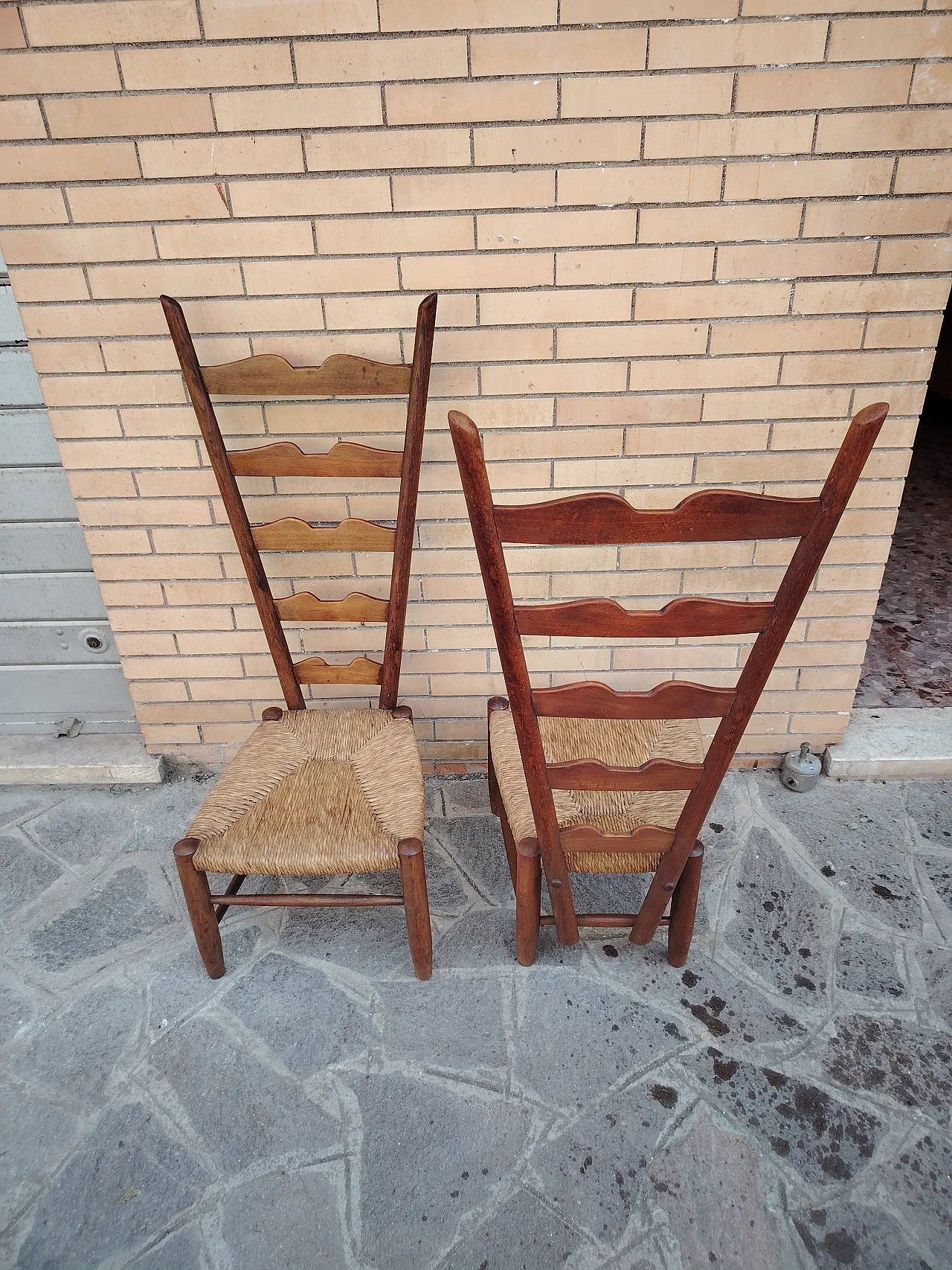 Pair of rare Gio Ponti fireplace chairs from the 1940s 4