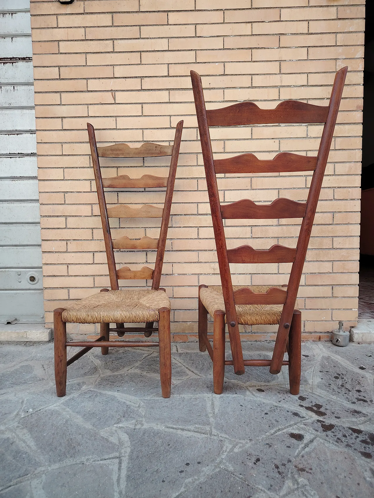 Pair of rare Gio Ponti fireplace chairs from the 1940s 5