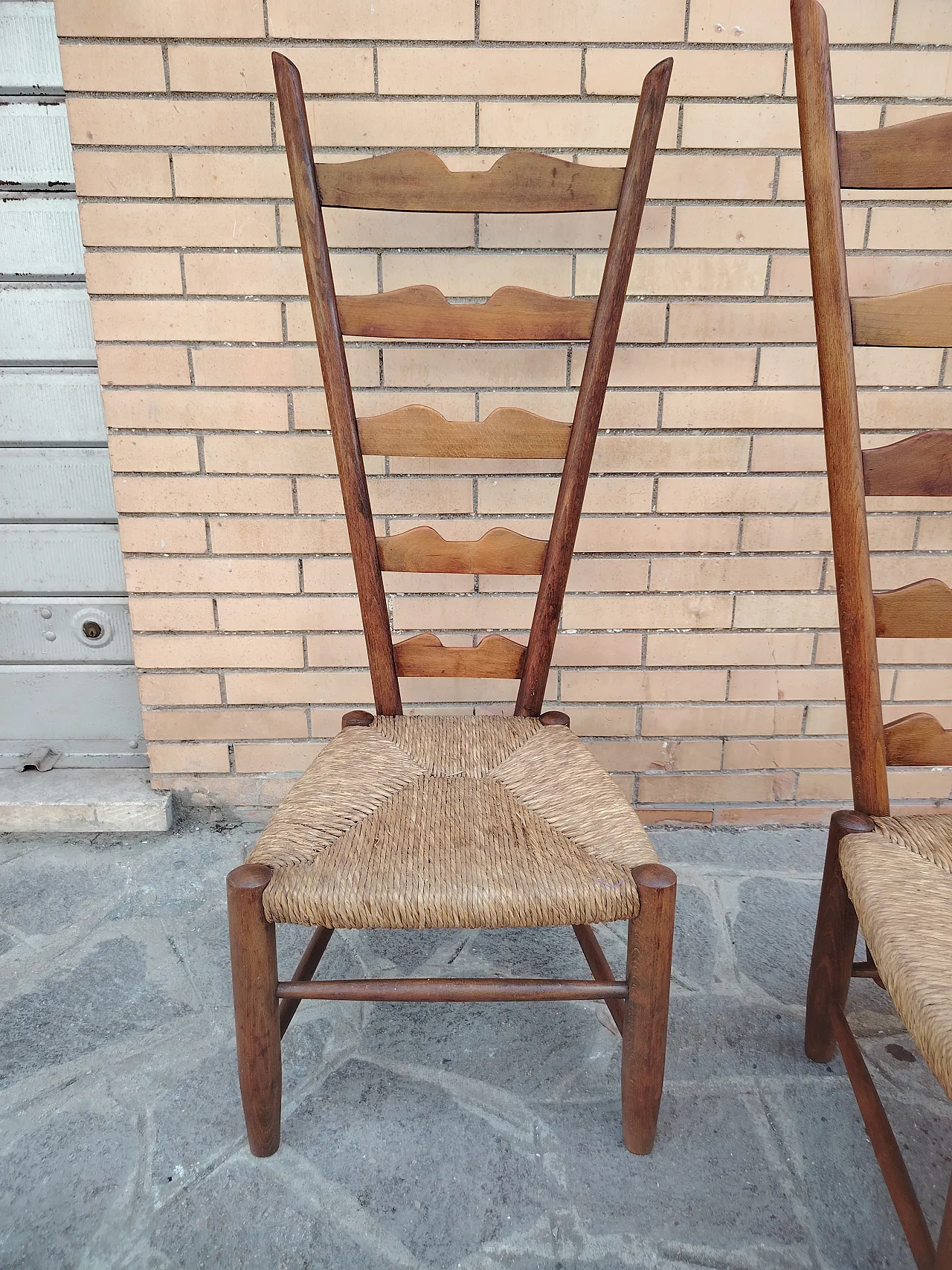 Pair of rare Gio Ponti fireplace chairs from the 1940s 7