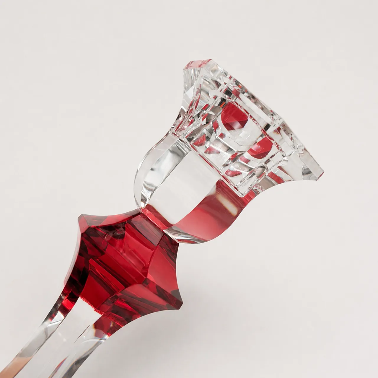 Baccarat - Candlestick (2) - Crystal, Glass - Harcourt candlestick Red 9