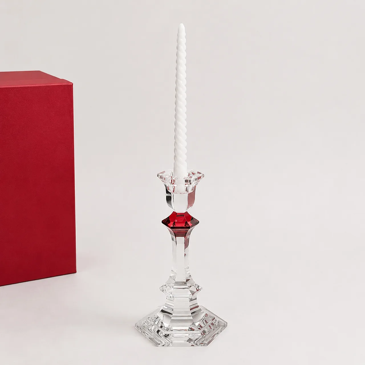 Baccarat - Candlestick (2) - Crystal, Glass - Harcourt candlestick Red 10