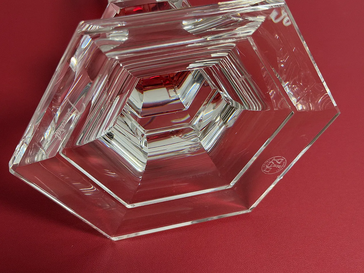 Baccarat - Candlestick (2) - Crystal, Glass - Harcourt candlestick Red 19