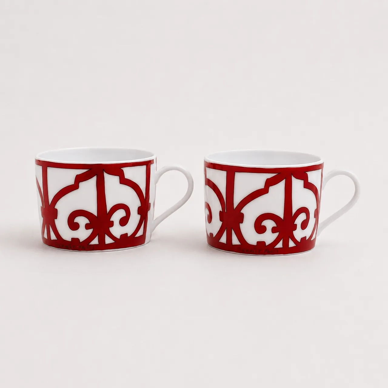 Hermes Balcon du Guadalquivir Red Tea Cup Saucer Tableware 2 set 6