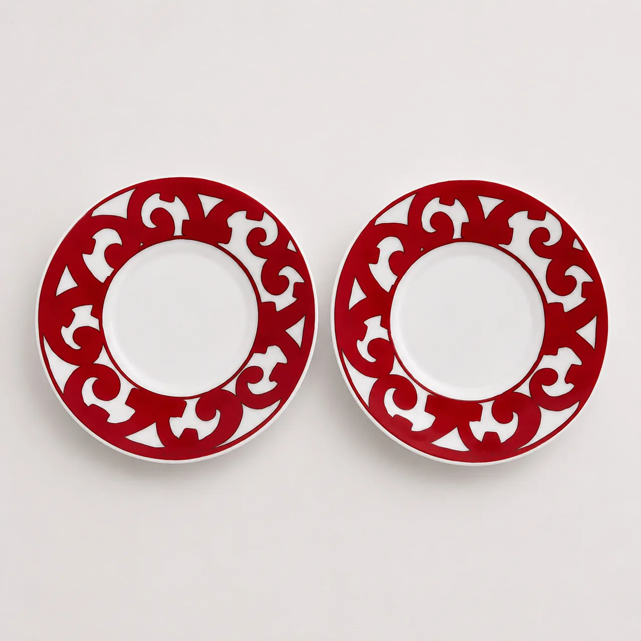 Hermes Balcon du Guadalquivir Red Tea Cup Saucer Tableware 2 set 9