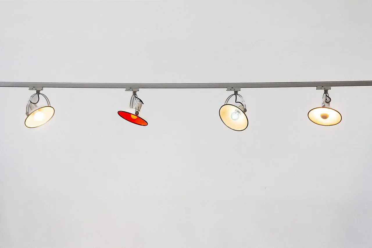 4 Moon lamps from Philip with Track from Nokia, 1980s 1