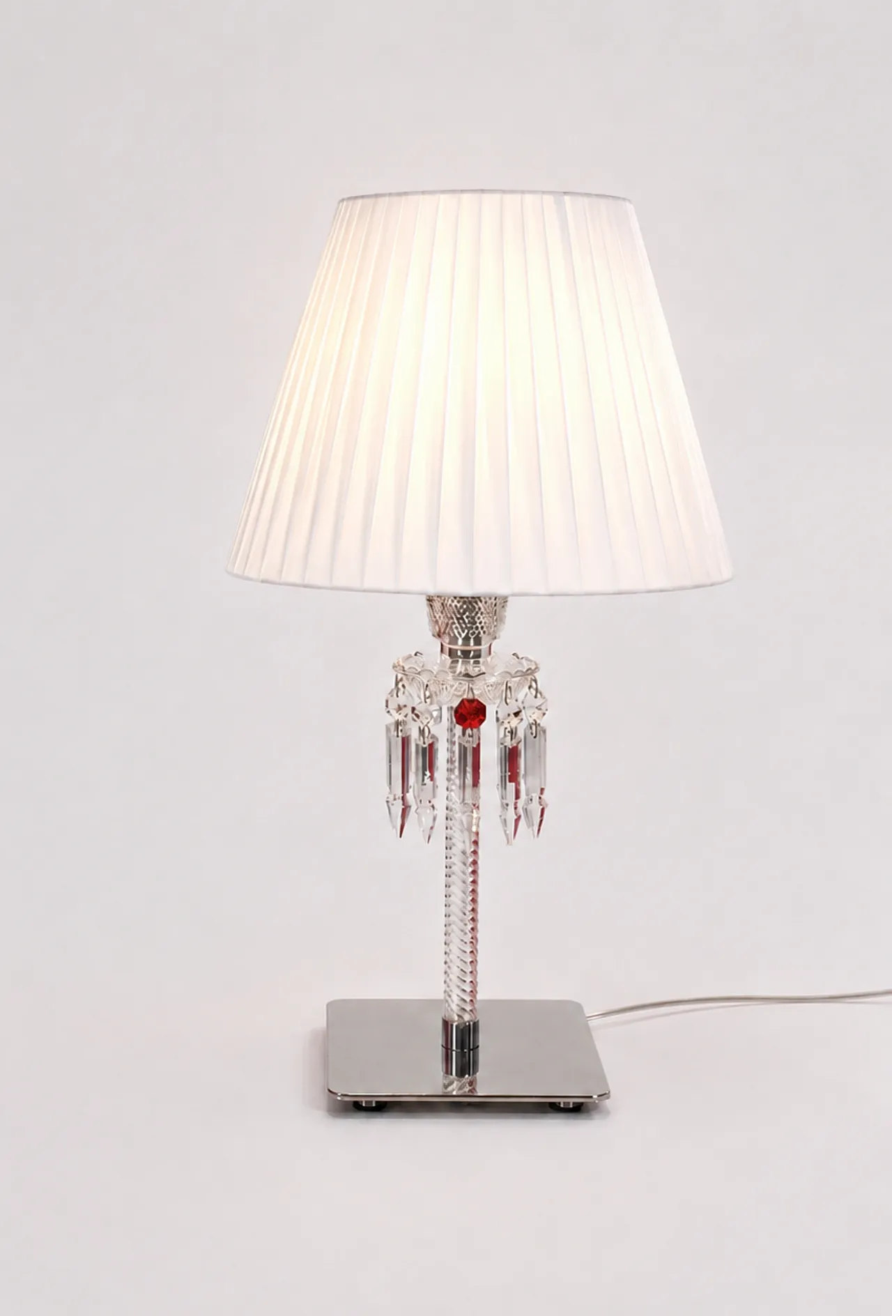 Baccarat Clear Crystal Table Torch Lamp 2