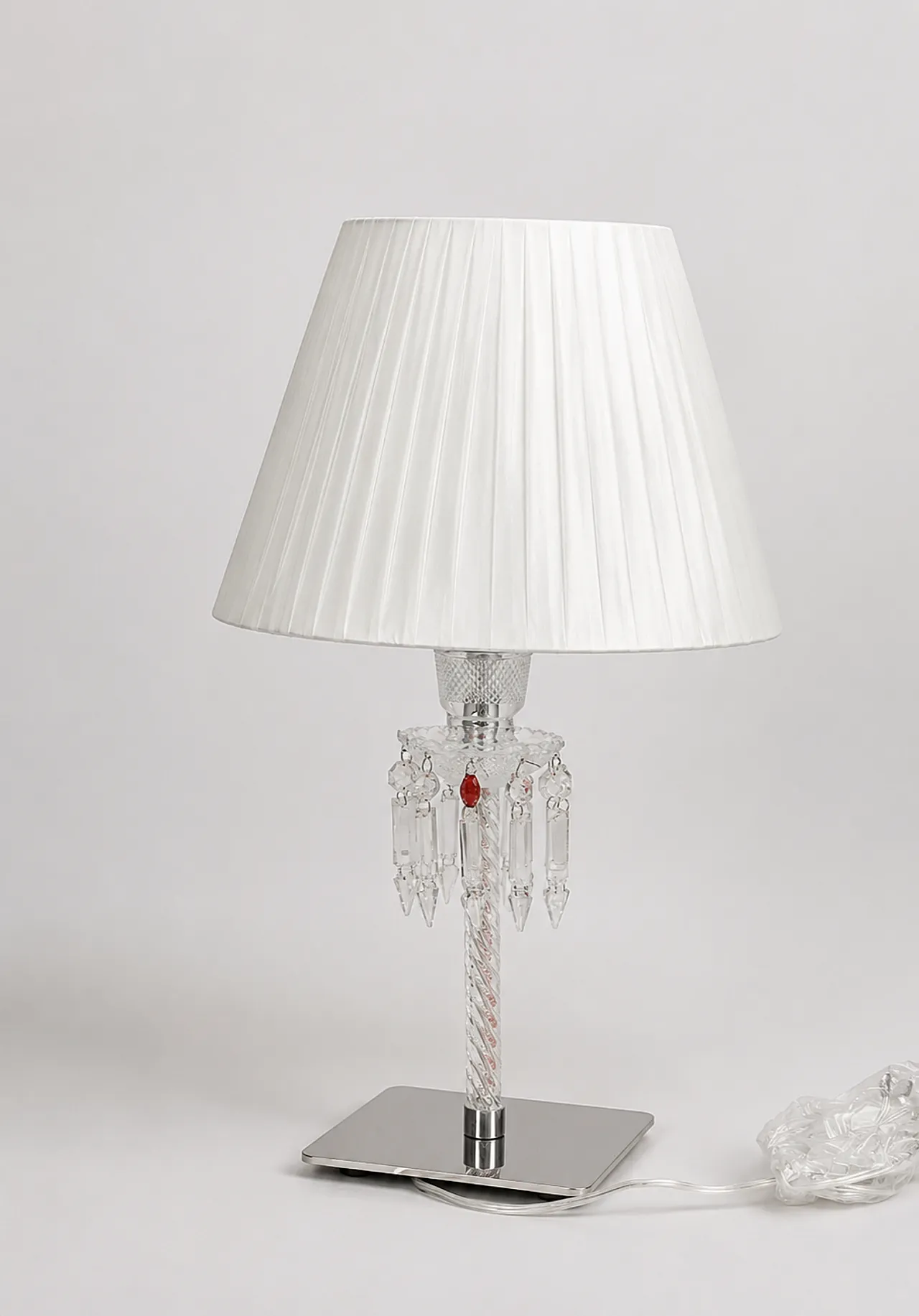 Baccarat Clear Crystal Table Torch Lamp 4