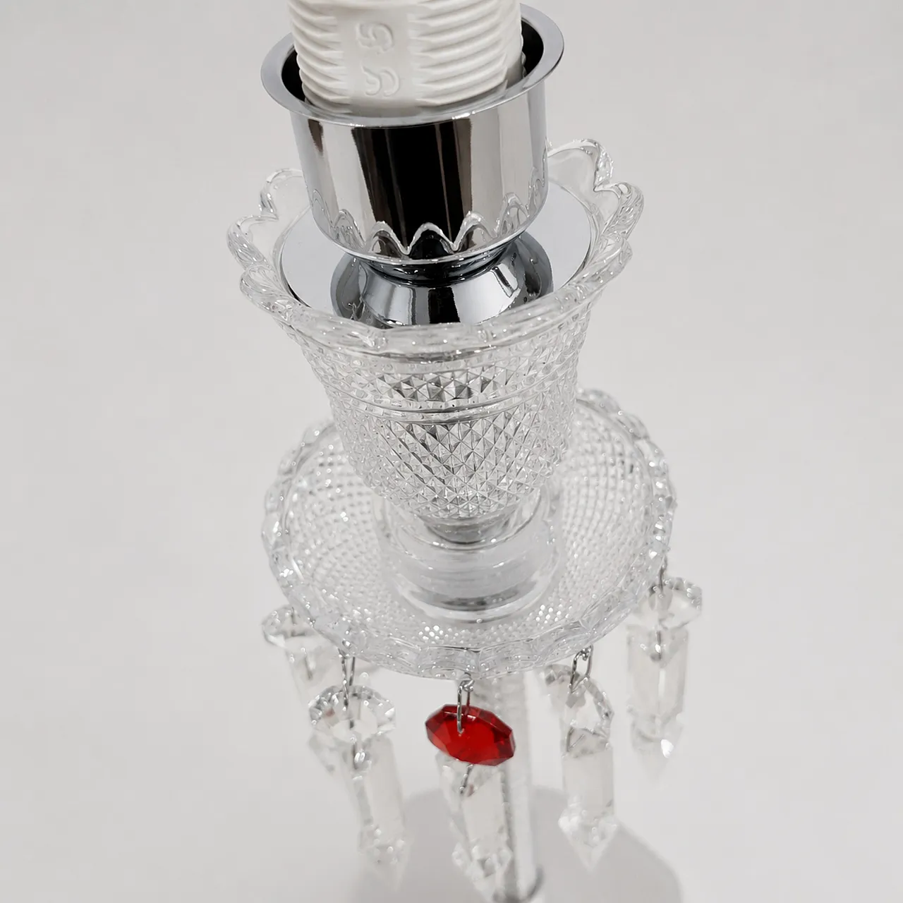 Baccarat Clear Crystal Table Torch Lamp 5