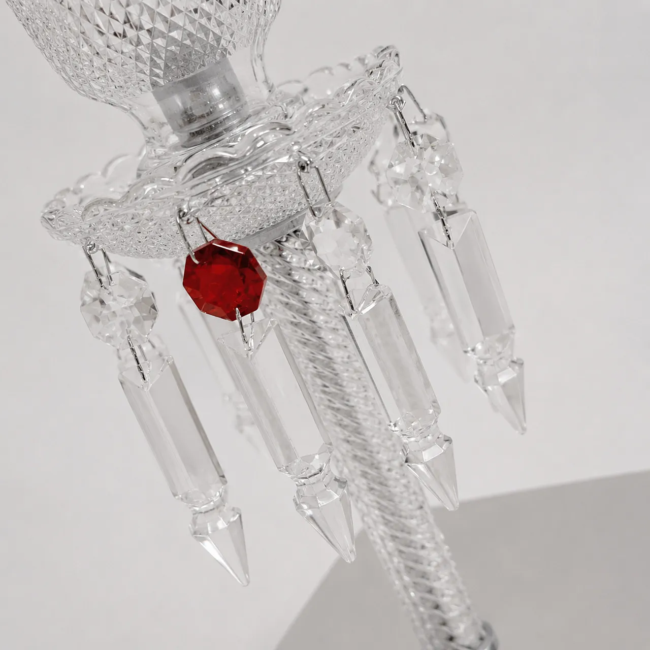Baccarat Clear Crystal Table Torch Lamp 7