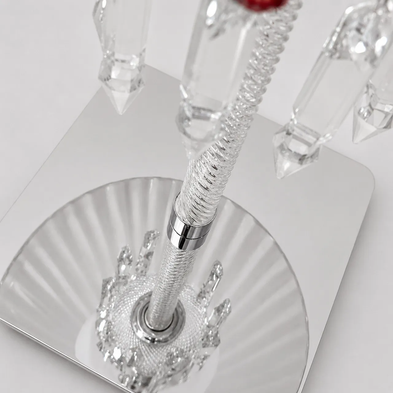 Baccarat Clear Crystal Table Torch Lamp 8
