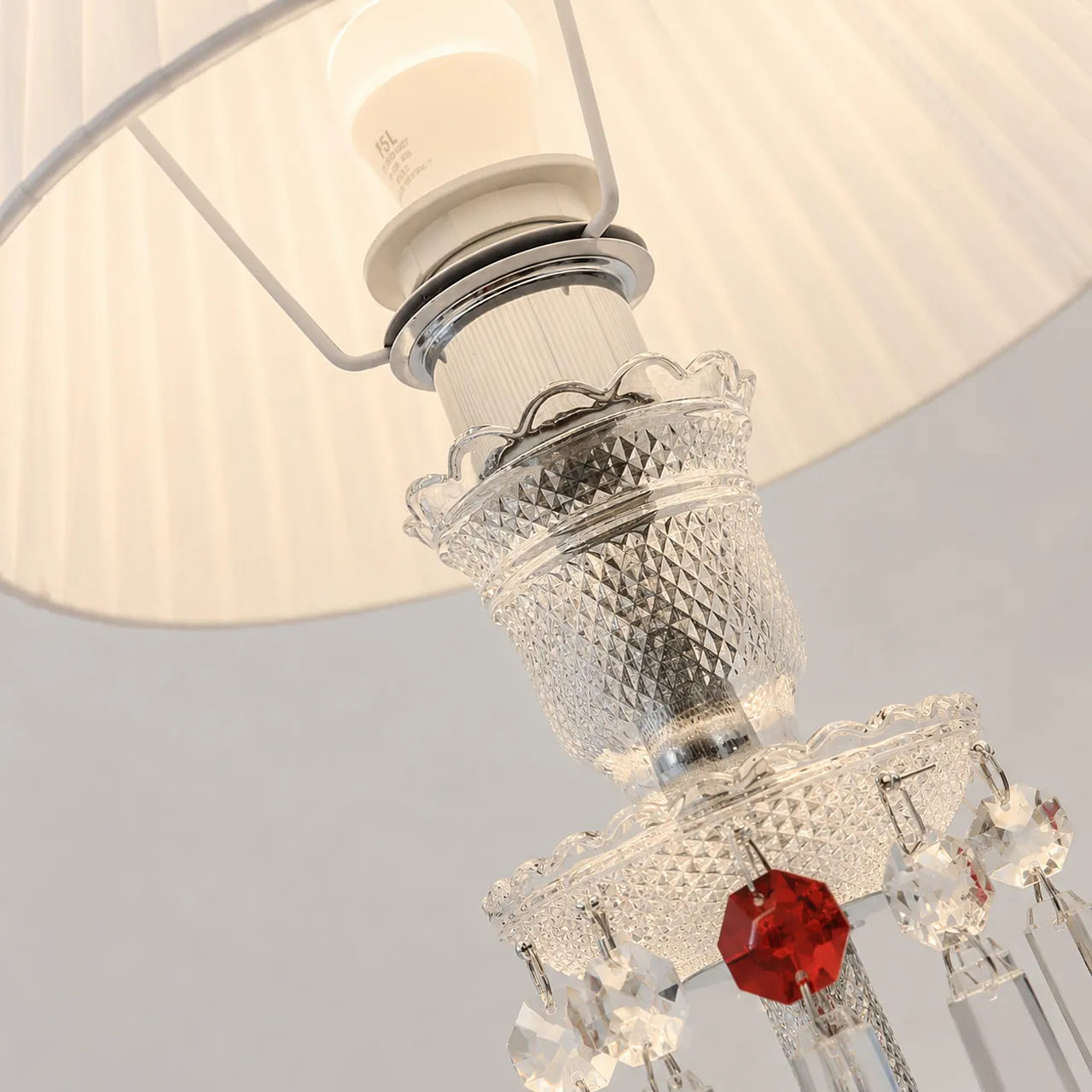 Baccarat Clear Crystal Table Torch Lamp 9