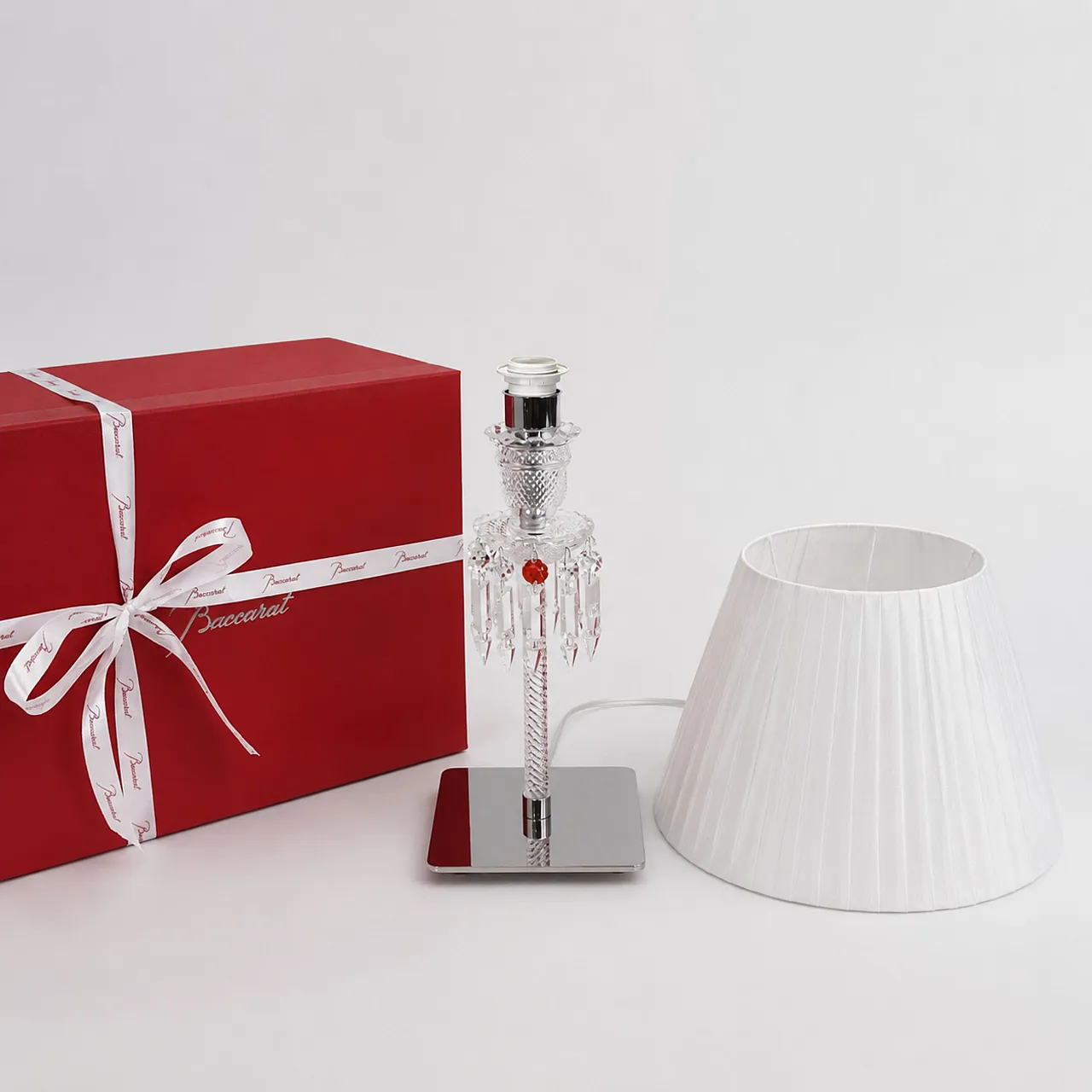 Baccarat Clear Crystal Table Torch Lamp 11
