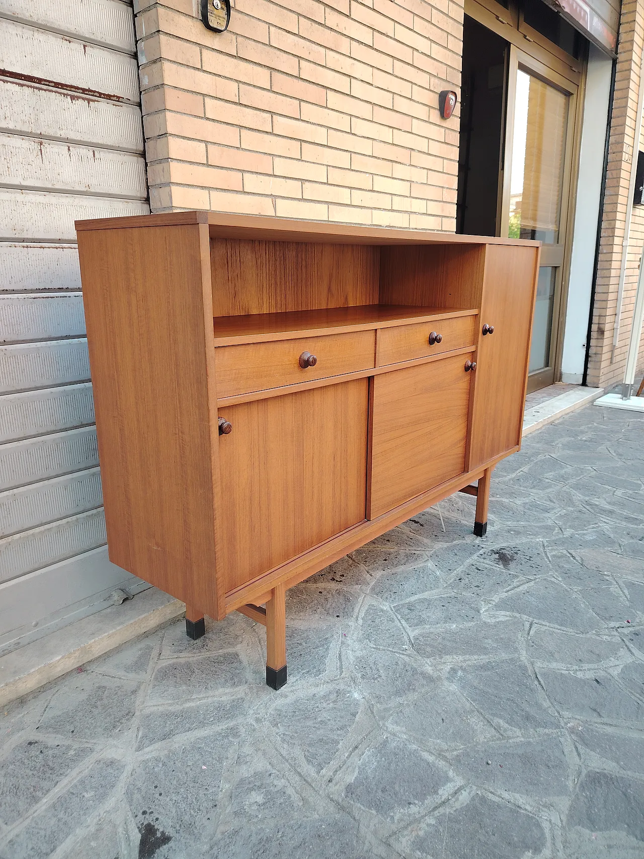 Highboard sideboard in teak, 1960s 5