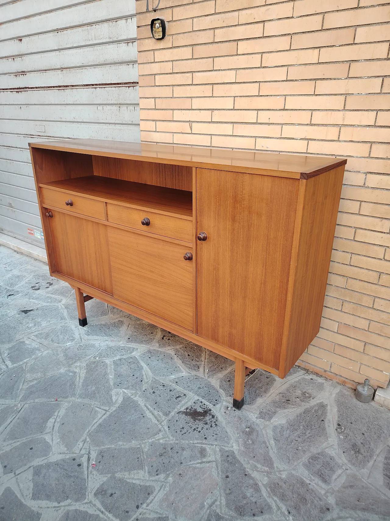 Highboard sideboard in teak, 1960s 8