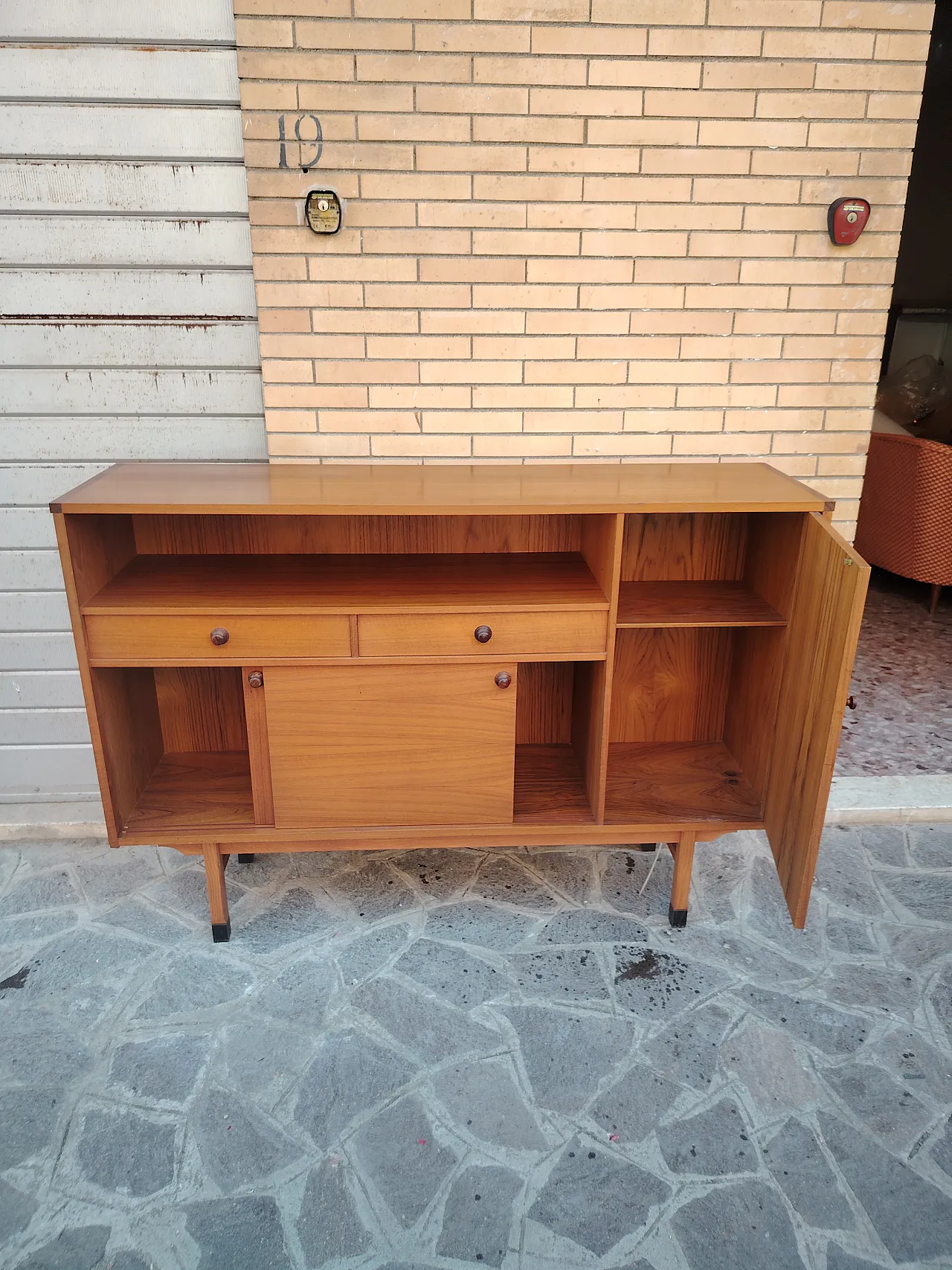 Highboard sideboard in teak, 1960s 13