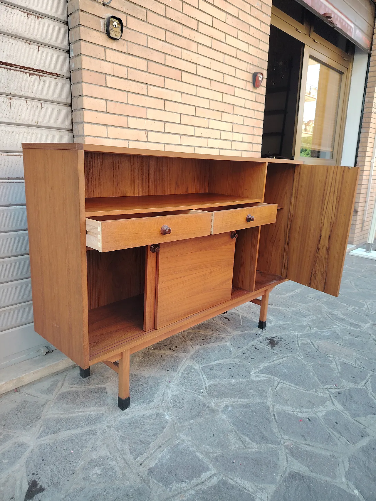 Highboard sideboard in teak, 1960s 14