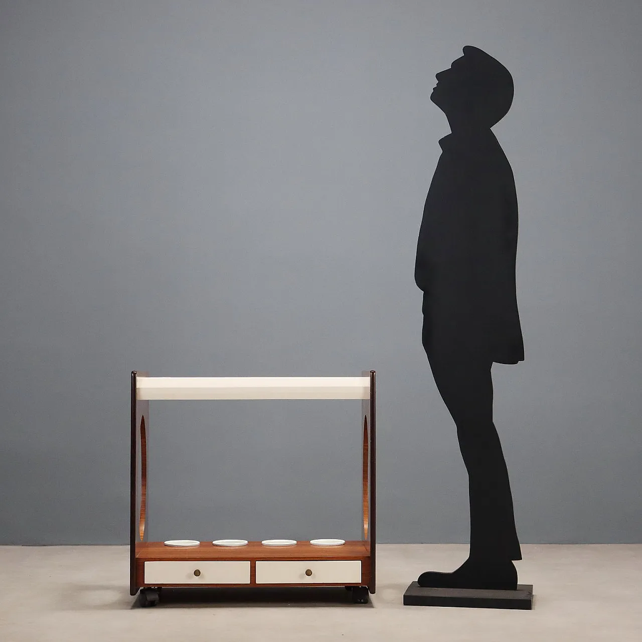 Cart in wood and glass, 1960s 3