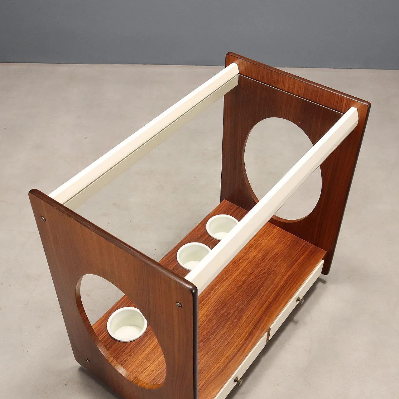Cart in wood and glass, 1960s 8