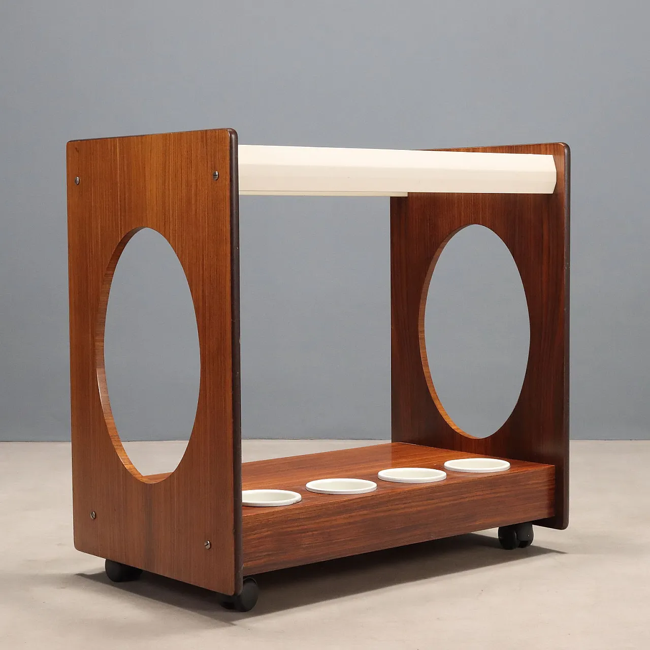Cart in wood and glass, 1960s 9