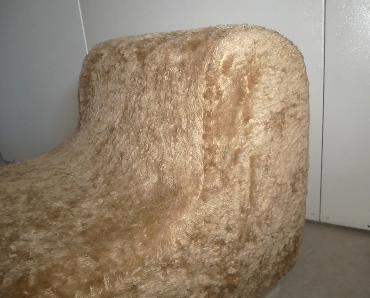 Poltrona in legno e tessuto, anni ’70 11