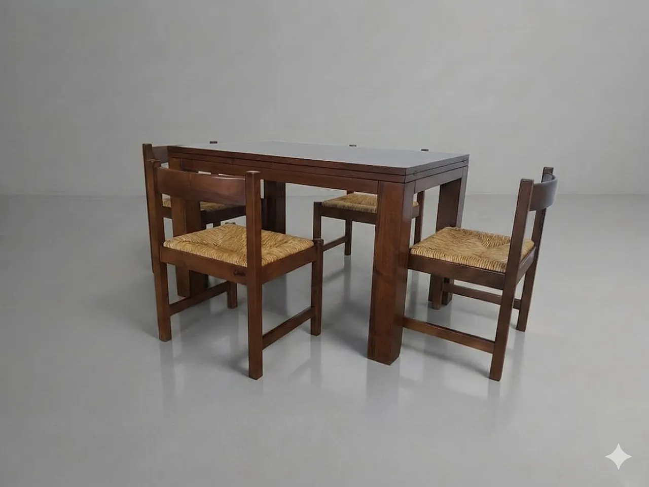 4 Torbecchia chairs and table, G.Michelucci for Poltronova, 1960s 1