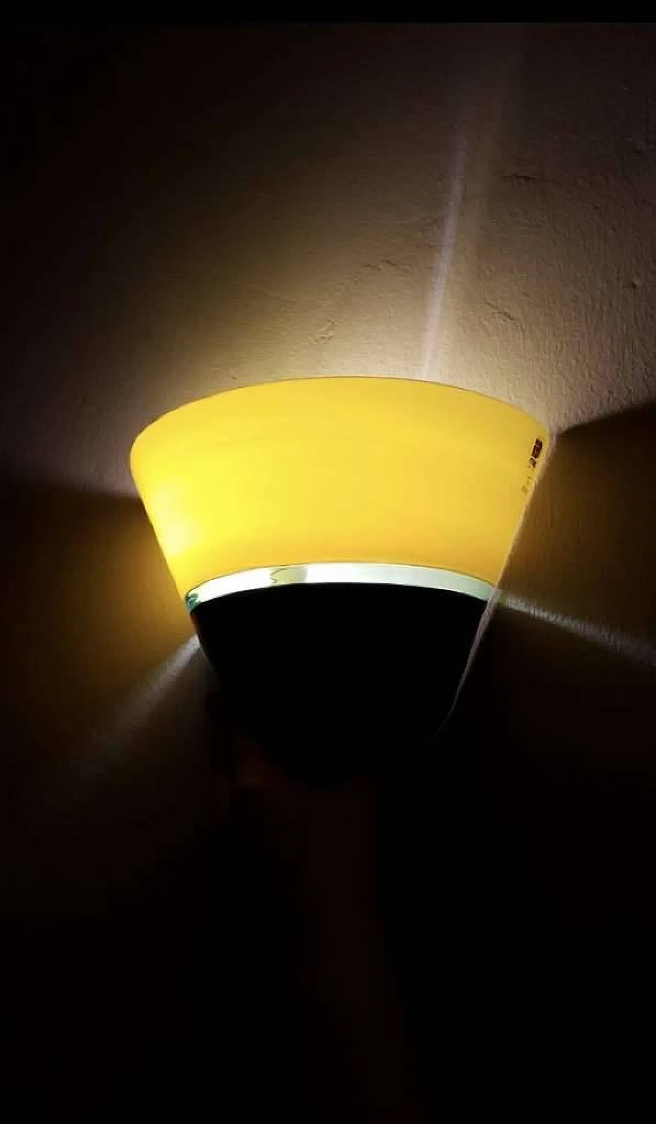 Pair of Murano Glass Wall Sconces yellow and black, late 20th Century 3