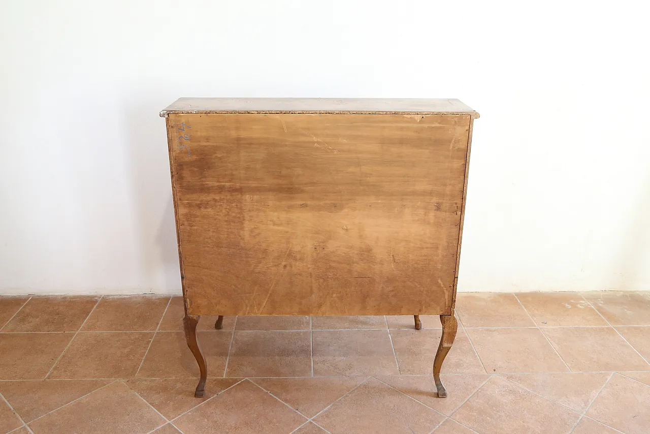 Ribalta secretaire bureau Luigi XV intarsiata noce cerea, '900 12