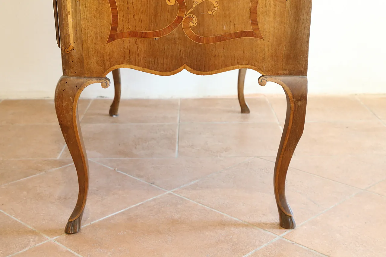 Ribalta secretaire bureau Luigi XV intarsiata noce cerea, '900 13