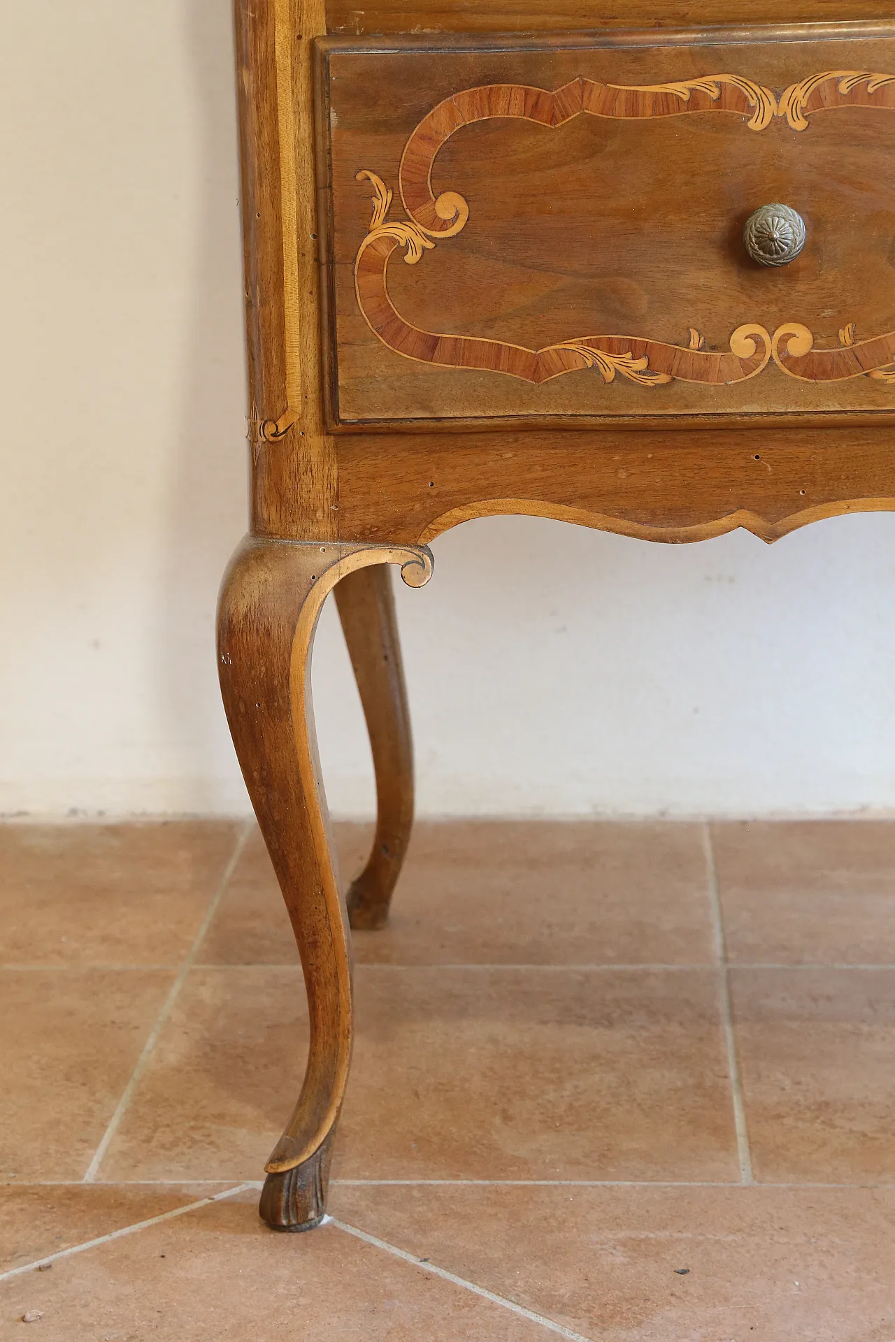 Ribalta secretaire bureau Luigi XV intarsiata noce cerea, '900 16