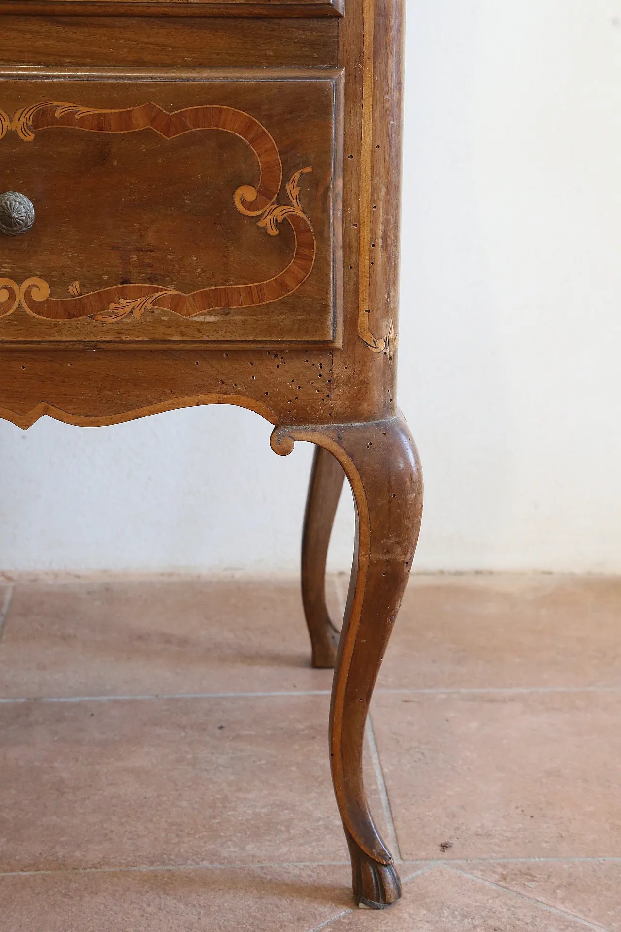 Ribalta secretaire bureau Luigi XV intarsiata noce cerea, '900 17