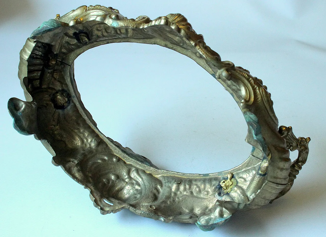 Art Nouveau solid brass jardiniere with metal insert, 20th century 7