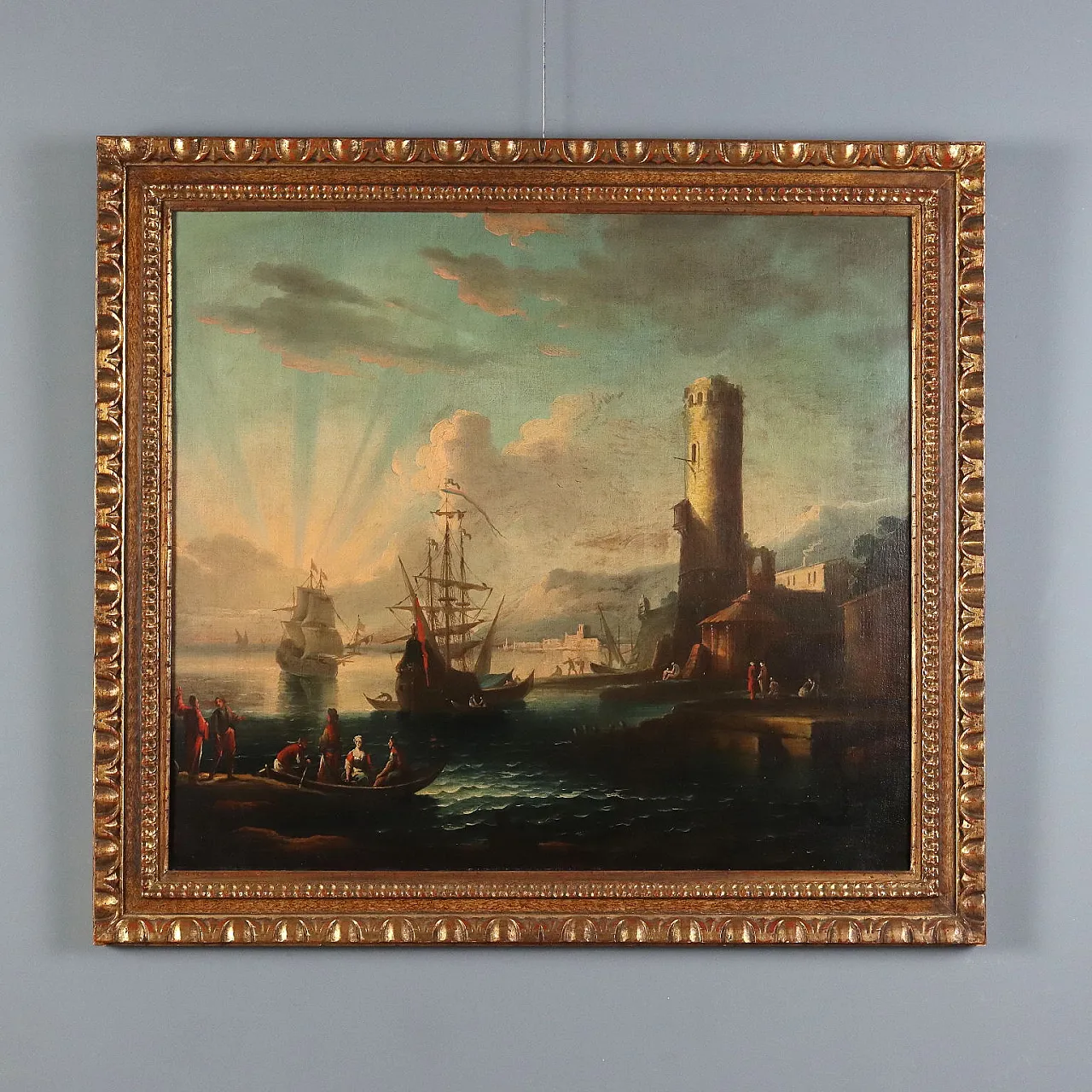 Dipinto Scena di Porto, '900 1