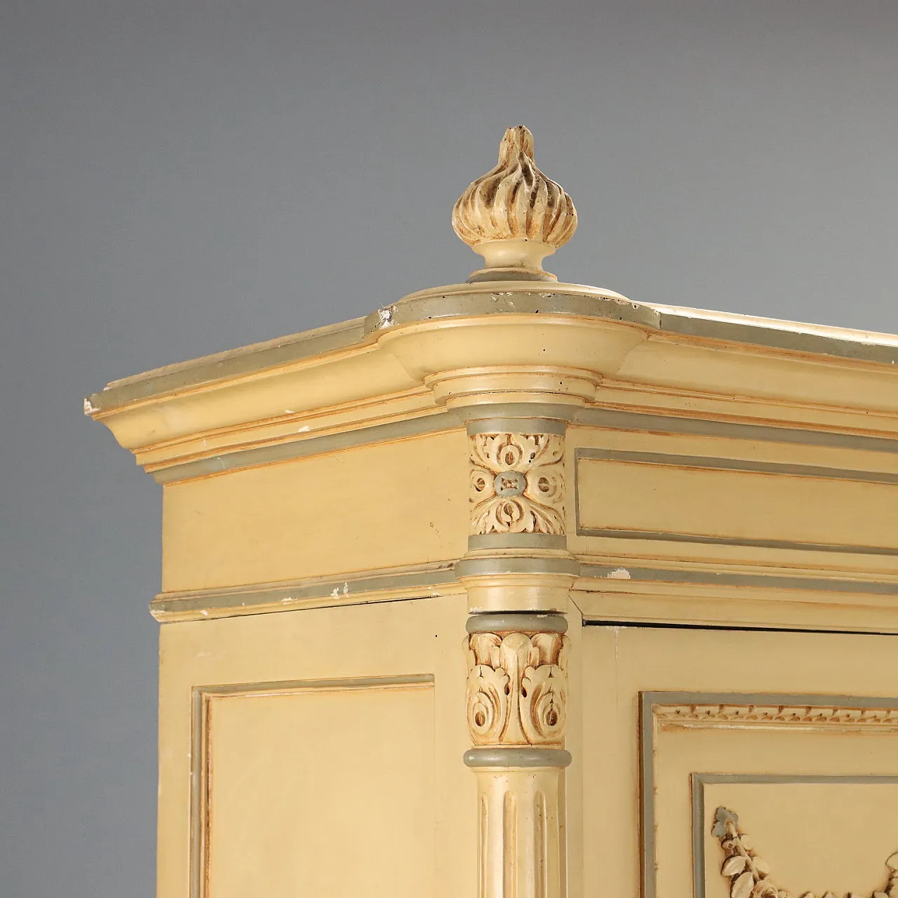 Neoclassical wardrobe in lacquered cherry and walnut, 19th century 7