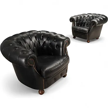 Coppia di poltrone Chesterfield, '900