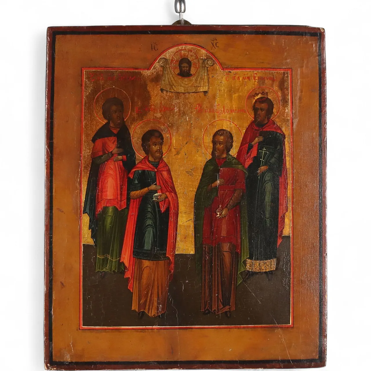 Icona Cristo Benedicente e Santi, '800 11
