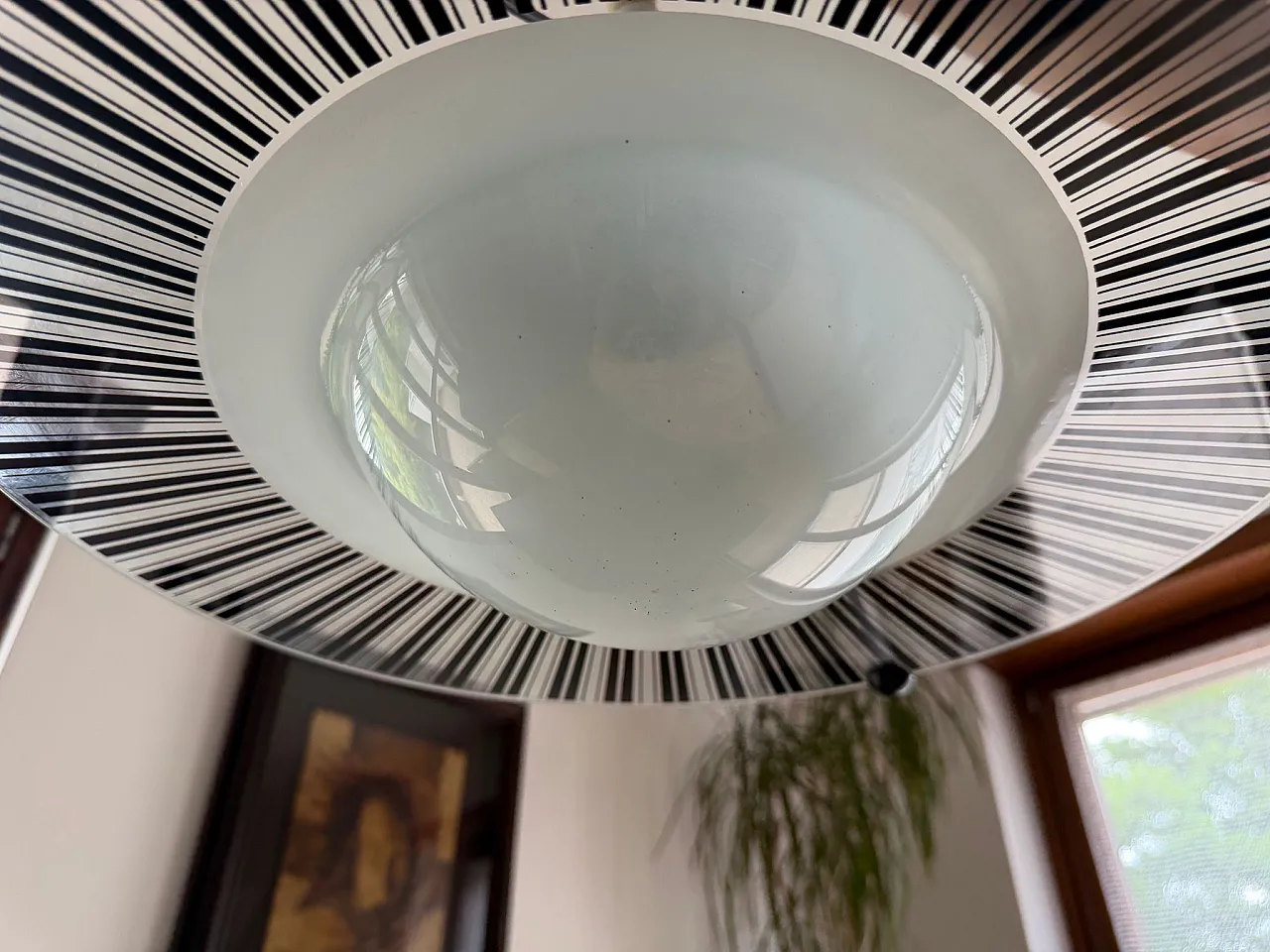 Space Age optical glass saliscendi pendant lamp, 1970s 2