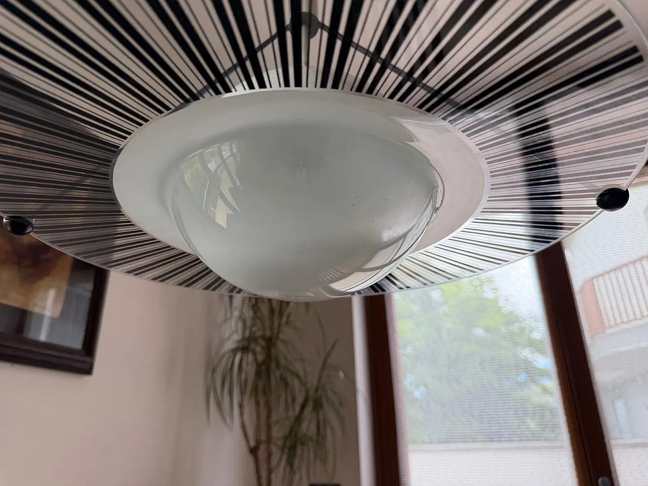 Space Age optical glass saliscendi pendant lamp, 1970s 4