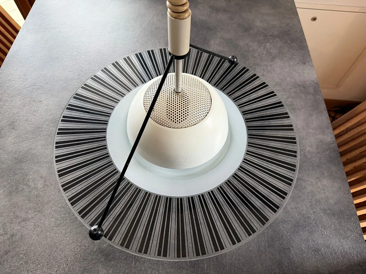 Space Age optical glass saliscendi pendant lamp, 1970s 10