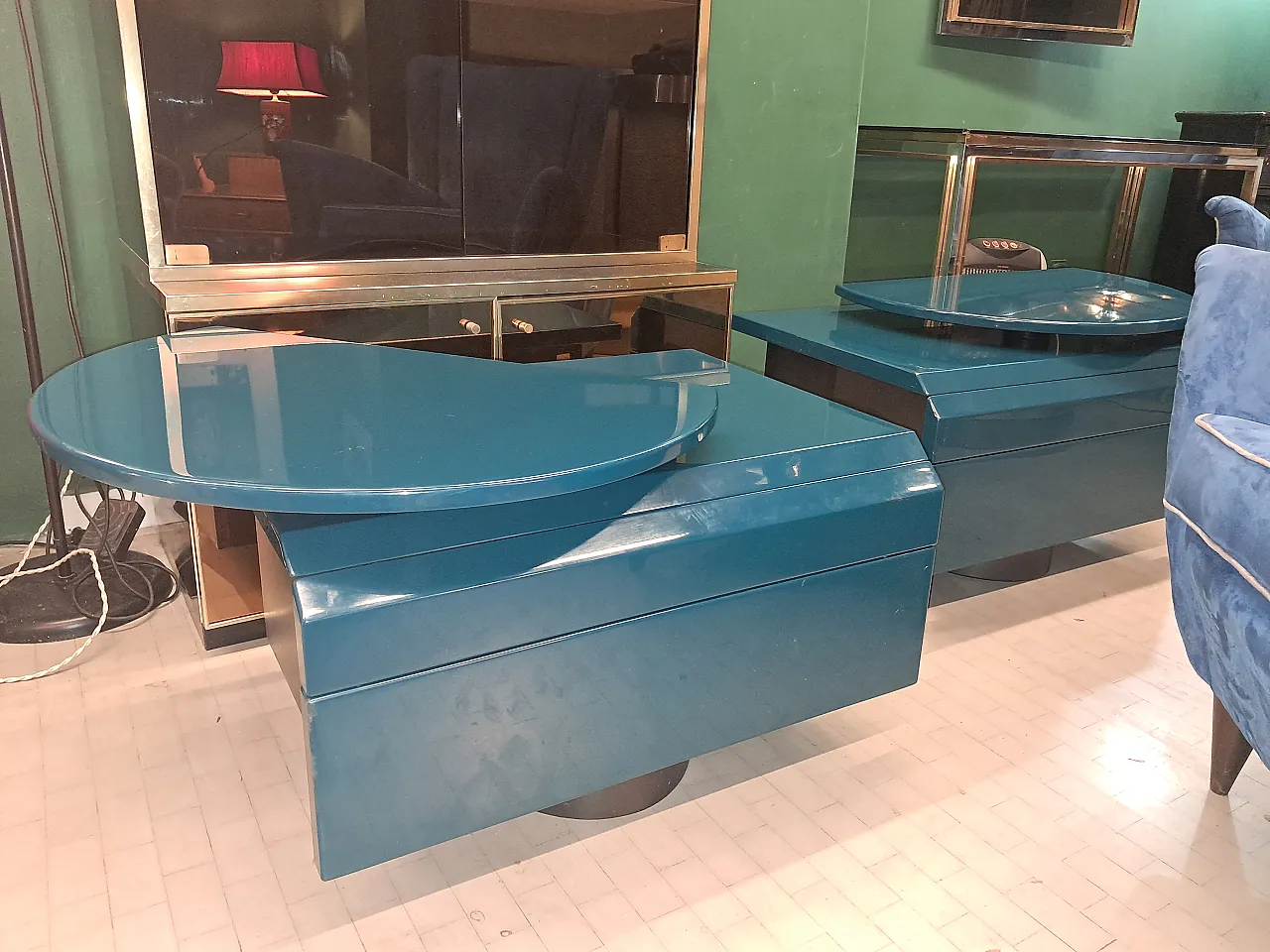 Pair of nightstands by Giovanni Offredi for Saporiti, 1980s 3