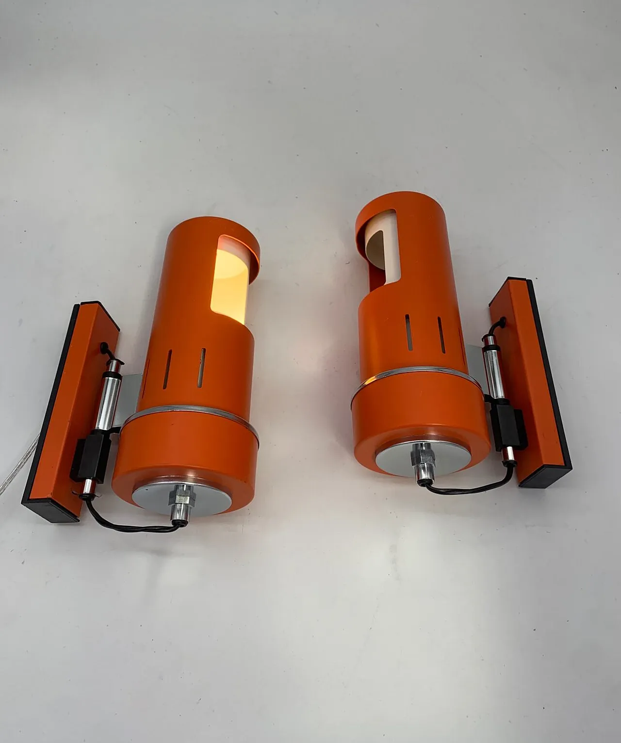 Pair of metal sconces, 1970s 1