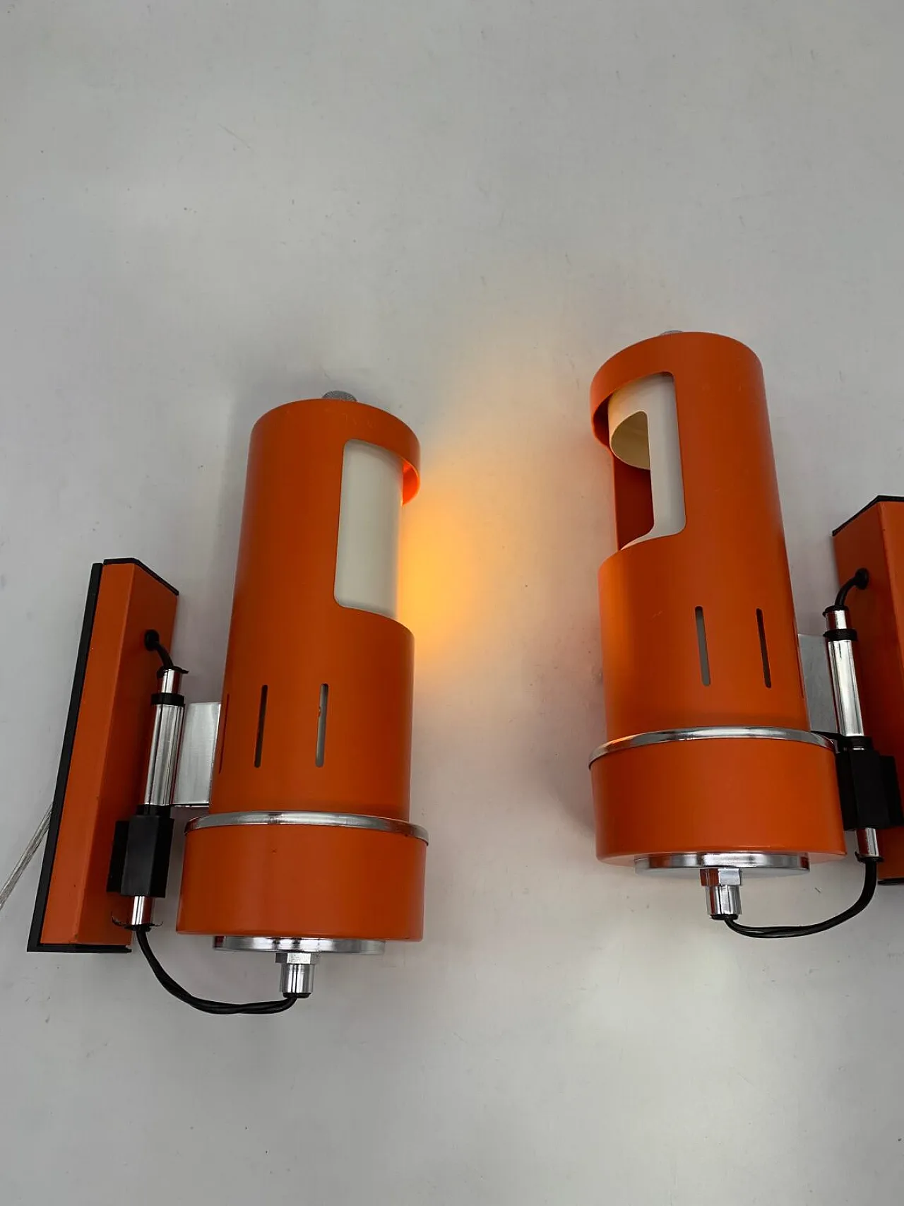 Pair of metal sconces, 1970s 4