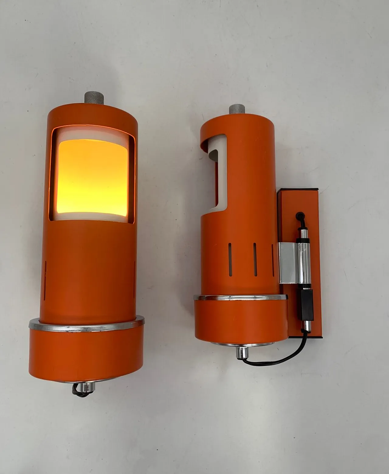 Pair of metal sconces, 1970s 5